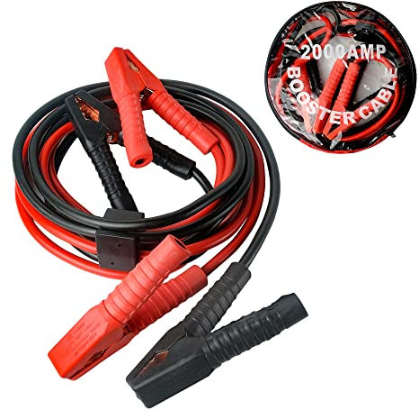 WENLISELL 4 Meters Jump Leads for Car, 2000Amp Booster Cables for Car, Heavy Duty Car Battery Booster Jump Starter Leads