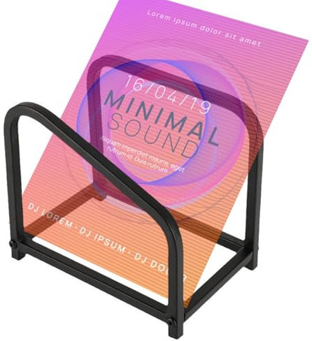 Schallplattenregal – Schallplattenaufbewahrung schwarz – Aktenordner und Schallplatten-Aufbewahrungshalter, stilvoller Schreibtisch-Organizer, 30 LPs-Ständer hält Ihre Bücher und Ordner ordentlich