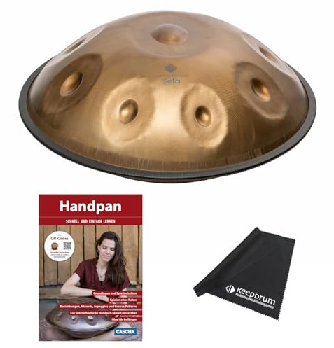 Sela Handpan SE 201 Harmony D Kurd con libro di testo e panno in microfibra keedprum