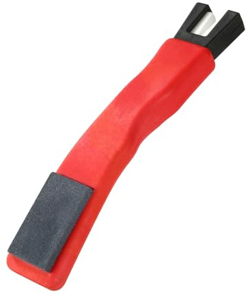 lasuroa Afilador Patines Hielo, Afilador Cuchillas para Patines Hielo con Borde Negro Afilador Patines Hockey sobre Hielo Doble Cara para Proteger Amoladora Cerámica Forma V(Rojo)