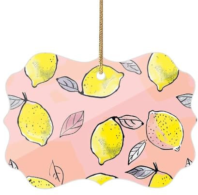 Acrylic Christmas Ornaments Christmas Lemon Clip Art Acrylic Hanging Decorations with Hole Personalized Xmas Tree Ornament Holiday Pendant for Holiday Present Wrap