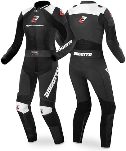 Bogotto Losail Tvådelad Damer Motorcykel Läder Kostym, schwarz/weiß, 46