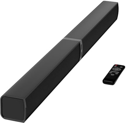 MZEIBO Sound Bar for Smart TV，80W Detachable Bluetooth Soundbar with Powerful Bass, 2-in-1 Home Theater Audio System, ARC/Optical/AUX Connectivity for TV/PC/Laptop/Game Console