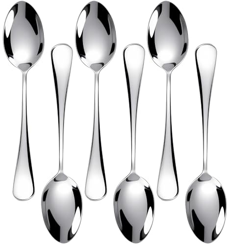 【6 PCS】 Demitasse Espresso Spoons, Stainless Steel Mini Coffee Spoons for Dessert, Tea and Cream, 5 Inches Small Spoons
