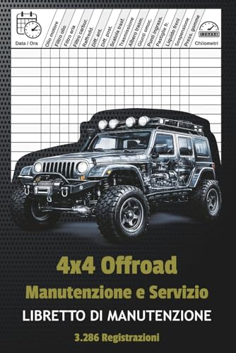 4x4 Offroad Manutenzione e Servizio Libretto di Manutenzione: Registro manutenzione per veicoli 4x4, SUV e camion – monitoraggio interventi, riparazioni e chilometraggio