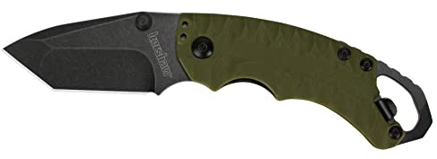 Kershaw Shuffle II Folding Pocket Knife, Olive Handle, 2.6 Inch Tanto Blade