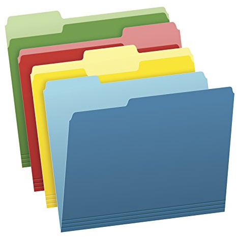 Pendaflex Colored File Folders, 36 Pack, Letter Size (8.5 x 11), 3 Tabs, Durable Paper, Assorted Colors: Green, Yellow, Red & Blue, Color-Coding for School, Office & Home Document Organization