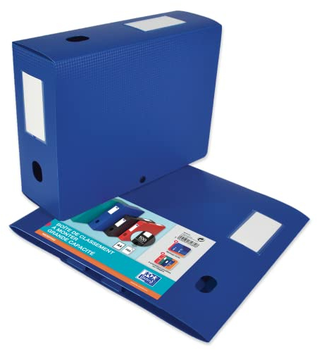 Oxford Boîte de classement à monter dos 100 mm polypropylène opaque 24 x 32 cm Bleue