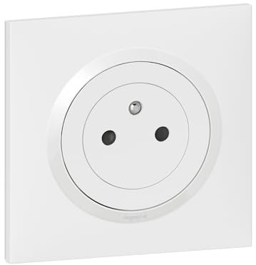 Legrand 600735 Prise de courant 2P+T Surface dooxie one 16A livrée avec plaque carrée blanche et griffes
