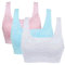Vertvie Sexy Soutien-Gorge de Sport Dentelle Bra Push Up Lingerie Femme Brassière sans Armature Bra Bandeau pour Yoga Fitness Entraînement(EUM/TagL,Blanc+Bleu+Rose)
