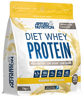 Applied Nutrition Diet Whey High Protein Powder, Low Carb & Sugar, Weight Loss with CLA, L Carnitine, Green Tea, High PhD Supplement, Banana, 1000 g