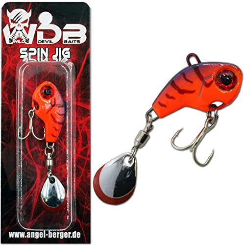 Angel-Berger Wild Devil Baits Spin Jig Bleikopf Spinner Jig Tail (Red Devil)