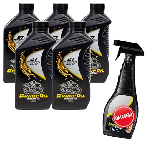 Lubrificanti GROUPOIL 2T minerale 5x1L olio moto 2 tempi con o senza miscela