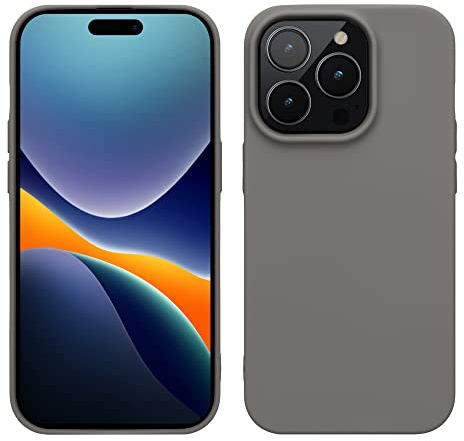 kwmobile Hülle für das iPhone 14 Pro Hülle - weiche und schlanke TPU Silikon Handyhülle - stoßabsorbierendes Flexibles Case - kabelloses Laden - Stone Dust