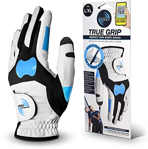 ME AND MY GOLF True Grip Trainingshandschuh — Perfekter Halt bei jedem Schwung — Größe L/XL, Weiß