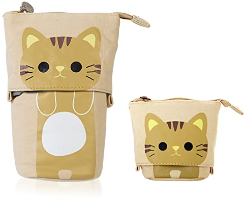 YeahBoom Federmäppchen Reißverschluss,2-in-1 Schlampermäppchen und Stifteköcher,Federmäppchen Mädchen,Ständer Bleistifthalter,Teleskopisch Mäppchen,Stifteköcher für Teenager Schülerin