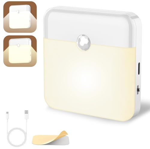 Bigqin Motion Sensor Light Indoor, LED Night Light Warm/Cool White, Stick on Light with Magnetic Strip for Cupboard, Wardrobe, Shelf, Toilet, Kitchen, and Bedroom. [1 Pack]