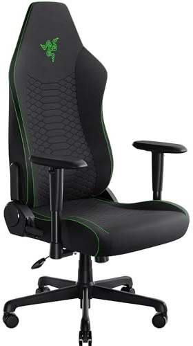 Razer Iskur V2 X - Sedia da gioco essenziale con supporto lombare integrato (cuscini in schiuma sagomata ad alta densità, braccioli 2-D, tessuto con finitura morbida) Nero