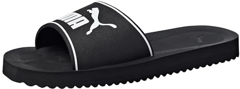 PUMA PURECAT 2.0 Sandales à enfiler unisexes, noir et blanc, pointure 44, Puma noir Puma blanc., 44.5 EU