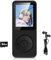 64GB MP3 Player Bluetooth 5.3 with 1.8’ TFT Colour Screen with Headphones, HiFi Music Kids MP3 Player with Speaker, FM Radio, E-Book, Recording, Support up to 128 GB (Black-64GB)