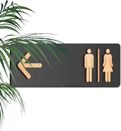 Panneaux de Toilettes pour Entreprises - Panneau Directionnel en Acrylique pour Sanitaires - Signalétique WC Commercial | pour Entreprises Bureau Domicile Restaurant Laverie Centre Commercial Hôtel