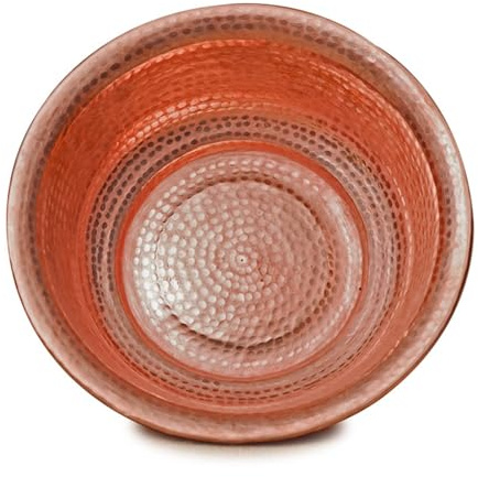 Cuenco De Cobre Puro Martillado A Mano Baño De Pies，Brasero De Cobre Artesanal - Fogón De Mesa ，Para Fuego De Camping, Centro De Mesa O Spa En Casa(A,41cm(7L/1.85gal))