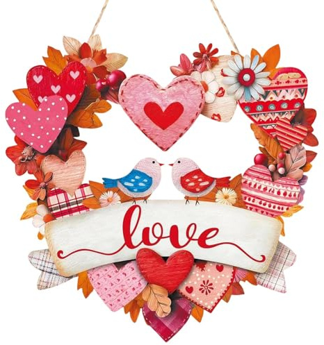 Corona De San Valentín, Letrero Colgante De Corazón Para Puerta, Corona De Amor, Decoración De Pared Para Bodas, San Valentín, Aniversarios Y Fiestas