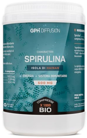 Spirulina Biologica 500mg - 1000 compresse - GPH Diffusion