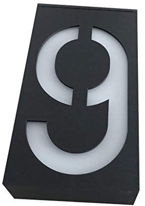 Tubayia Lampe solaire étanche pour numéro de maison Numéro : 9.
