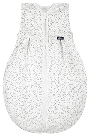 Alvi Kugelschlafsack Molton Hearts White 90