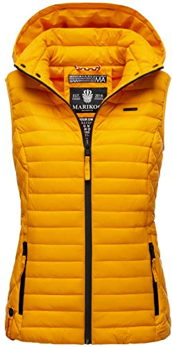 Marikoo B915 Damväst med huva, övergångsväst, täckväst, GUL, S