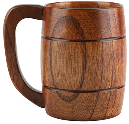 BEIJIALY Boccale da Birra in Legno, Boccale per Bere Birra in Legno con Manico, Boccale da Birra Boccale da Birra in Legno Fatto a Mano Retro Grande Capacità Tazza da Tè Acqua Caffè con Manico, Access