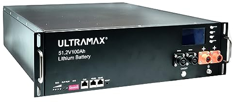 Ultramax LI100-48, 48v 100Ah (5120Wh) Lithium Iron Phosphate (LiFePO4) Rack Mount battery for Household Electricity
