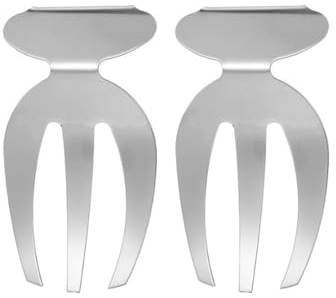 ARFUKA 2 Stück Salatbesteck Edelstahl Salat Hände Greifer Design Salat Gabel Set Salathände Salatzange Küchenhelfer für Salat Servieren Pasta Obst