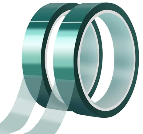 Sliverdew 2 rollos de cinta térmica de 20 mm x 33 m, cinta térmica verde para sublimación, sin residuos, bandas térmicas para electrónica, placas de circuitos impresos, manualidades