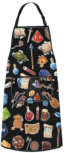 WZMPA Dungeon Master Kitchen Apron DND Gamer Gift RPG Dungeon Weapon Aprons RPG Dungeon Kitchen Merchandise, Dungeon Ap