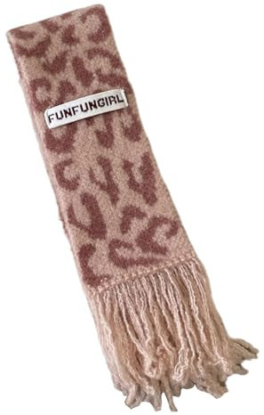 BHFYOB Fransenschal mit Leopardenmuster, bequem, Retro-Stil, Halstuch für trendige Damen