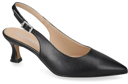 Valleverde 19040, Décolleté Slingback da Donna in Pelle con Cinturino Regolabile (Nero, Sistema Taglie Calzature EU, Adulto, Numero, Media, 41)