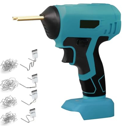 Soudure Plastique sans Fil, Kit Reparation Souder Plastique avec 400Pcs Agrafeuse Chaud, Soudeuse Plastique Compatible avec Makita 18V Batterie pour Réparer Pare Chocs Auto (Batterie Non Incluse)