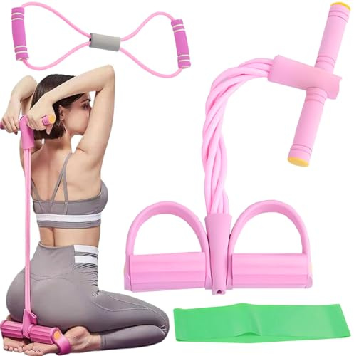 HhBdy 3 bandas de resistencia para pedal de pie, 6 tubos, cuerda de tensión multifunción, entrenador abdominal con banda elástica, expansión de culturismo, alta elasticidad para yoga, pérdida de peso