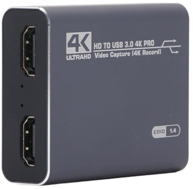 Ejoyous Scheda di Acquisizione Video 4K, Scheda di Acquisizione Video con Interfaccia Multimediale USB HD Portatile Professionale Plug and Play in Lega di Alluminio per PC per Digitale
