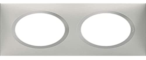LEGRAND - Plaque dooxie Carrée - Plaque de Finition pour Prises et Interrupteurs dooxie - Fabriqué En France - 2 Postes - Aluminium Mat