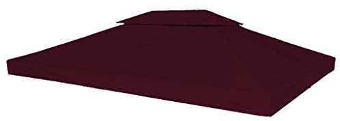 yorten 2-stegs paviljongstak reservtak 4 x 3 m paviljongtak med PVC-beläggning vattentätt paviljongskydd 310 g/m? för paviljong, trädgårdstält (vinröd)