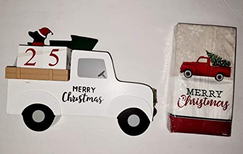 Truck Countdown Advent Calendar and 24 count Truck Napkins