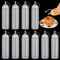 LOLYSIC 10Pcs Squeeze Bottles, 18oz 500ml Plastic Sauce Bottle Condiment Squeezy Bottles with Nozzles for Ketchup, Salad Sauce, BBQ Sauce, BPA Free