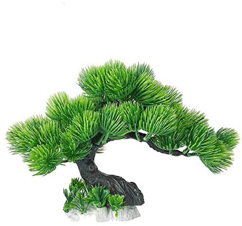 Ttiy Albero di pino artificiale in plastica acquario Bonsai decorazione per acquario pianta creativa per bonsai ornamento per acquario per decorazioni per acquario 1 pezzo (C)