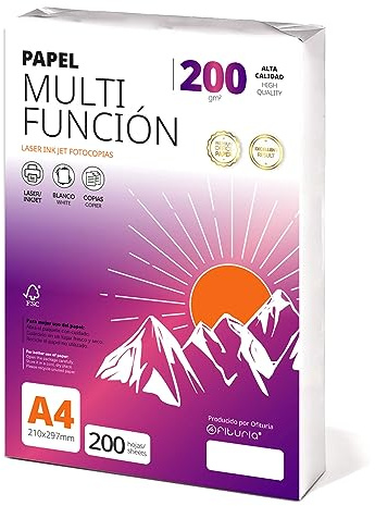 Ofituria kopieringspapper, DIN A4, 200 g/m2, 200 ark, multifunktionspapper för laser- och bläckstråleskrivare, kopiatorer, kontorsmaterial, skolmaterial, förpackning med 200 ark, 200 g