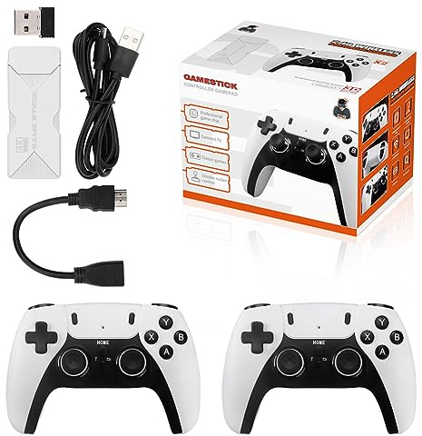 LYEAA Console de jeu portable 2,4 G avec design antidérapant, machine de jeu sans fil, joystick 3D, 40 000 jeux, prise en charge de l'extension de carte TF pour enfants (64 Go)