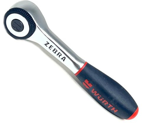 Würth 1/4 Zoll Umschaltknarre mit 360°-Drehgriff und Drehteller Umschaltung kompakte Ratsche Bit-Ratsche 071201406