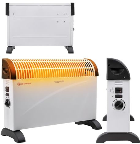 Heidenfeld elektrische Konvektorheizung HL200 | 3 Jahre Garantie - 2000 Watt - Konvektor - Thermostat - Frostwächter - Elektroheizung - Heizung - Heizlüfter - Bis 25 m² (Mit Turbo, ohne Timer)